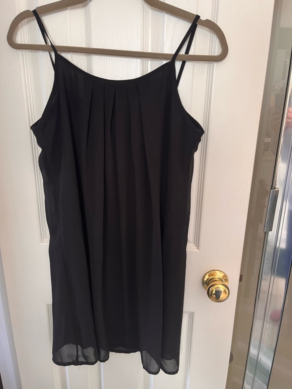 Elegant Black Spaghetti-Strap Mini Dress Sz small